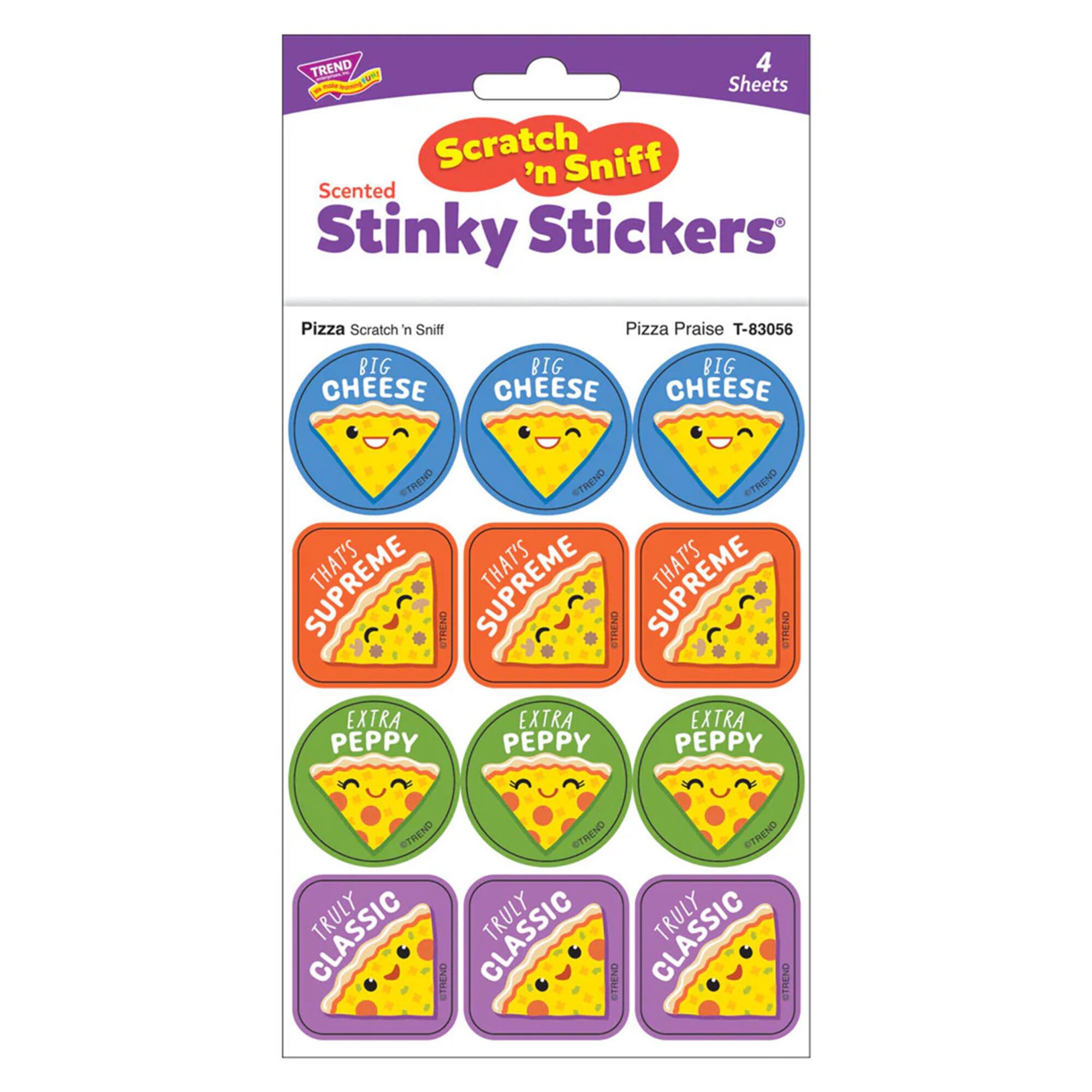 TREND Enterprises® Pizza Praise, Pizza Scent Scratch 'n Sniff Stinky Stickers®, 48 Per Pack, 6 Packs total of 288